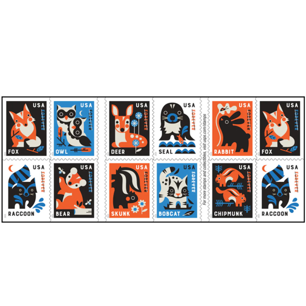 (2025) Baby Wild Animals Stamps, Booklet of 20