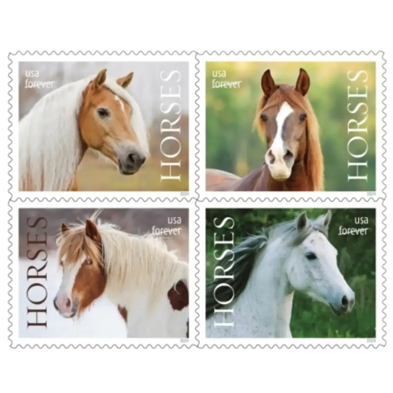 (2024) Horses Forever Stamps, Sheet of 20