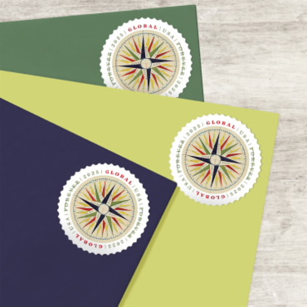 (2025) Global: 1794 Compass Rose Stamps, Sheet of 10