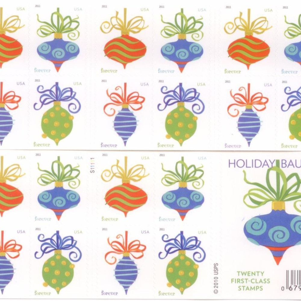 (2011) US Holiday Baubles Forever Stamps Booklet of 20