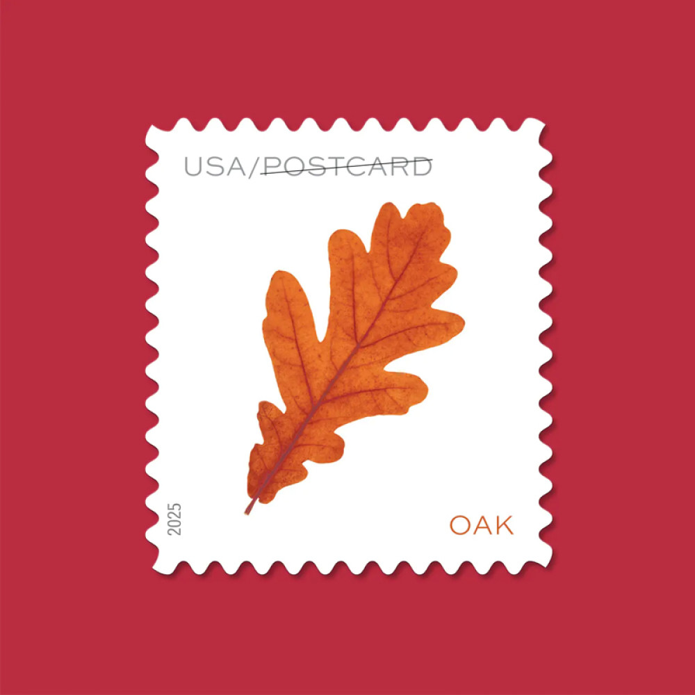 (2025) Vibrant Leaves Postcard Stamps, Sheet of 20 | Multiple Stamp Designs and Formats