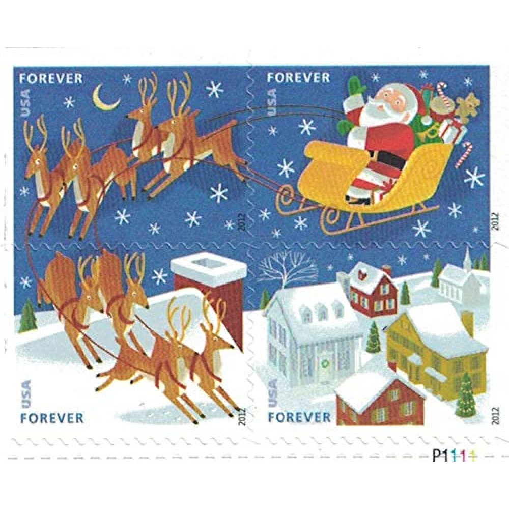 (2012) US Stamp Santa & Sleigh - Booklet of 20 Forever Stamps