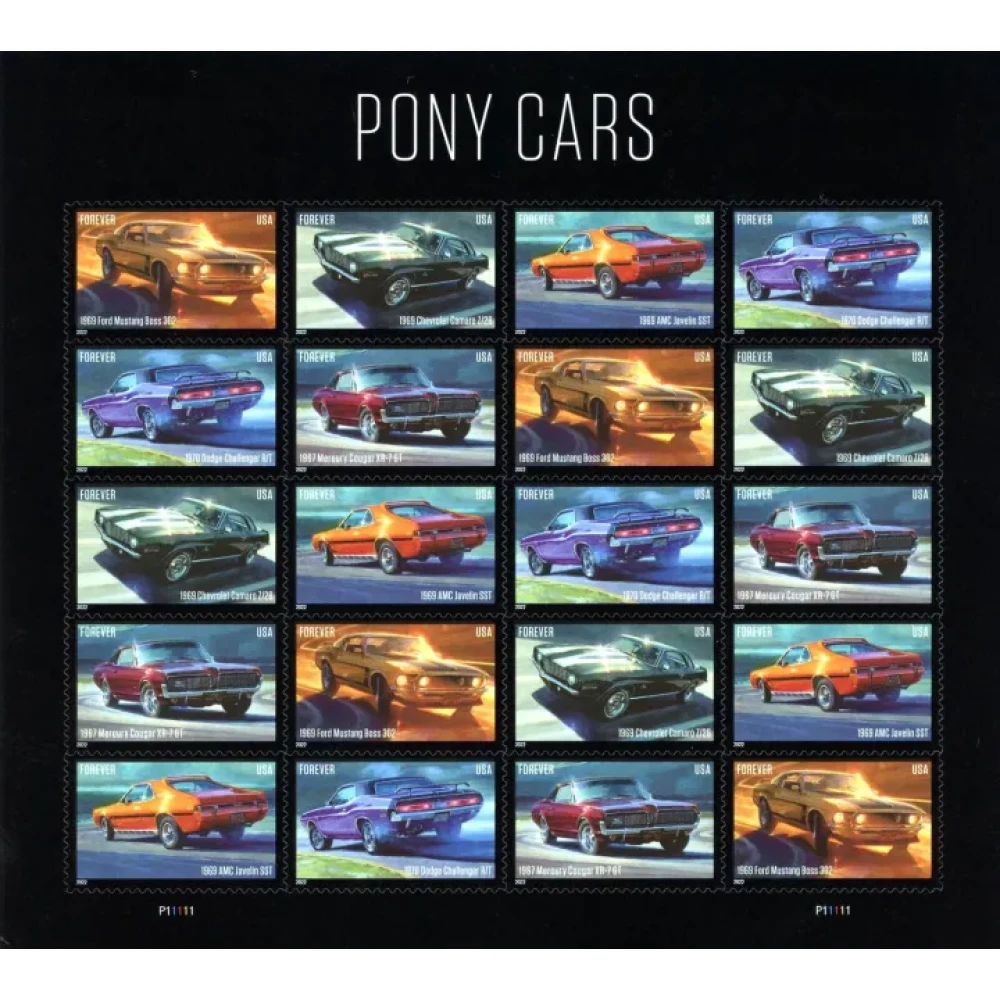 (2022) USPS Pony Cars Stamps