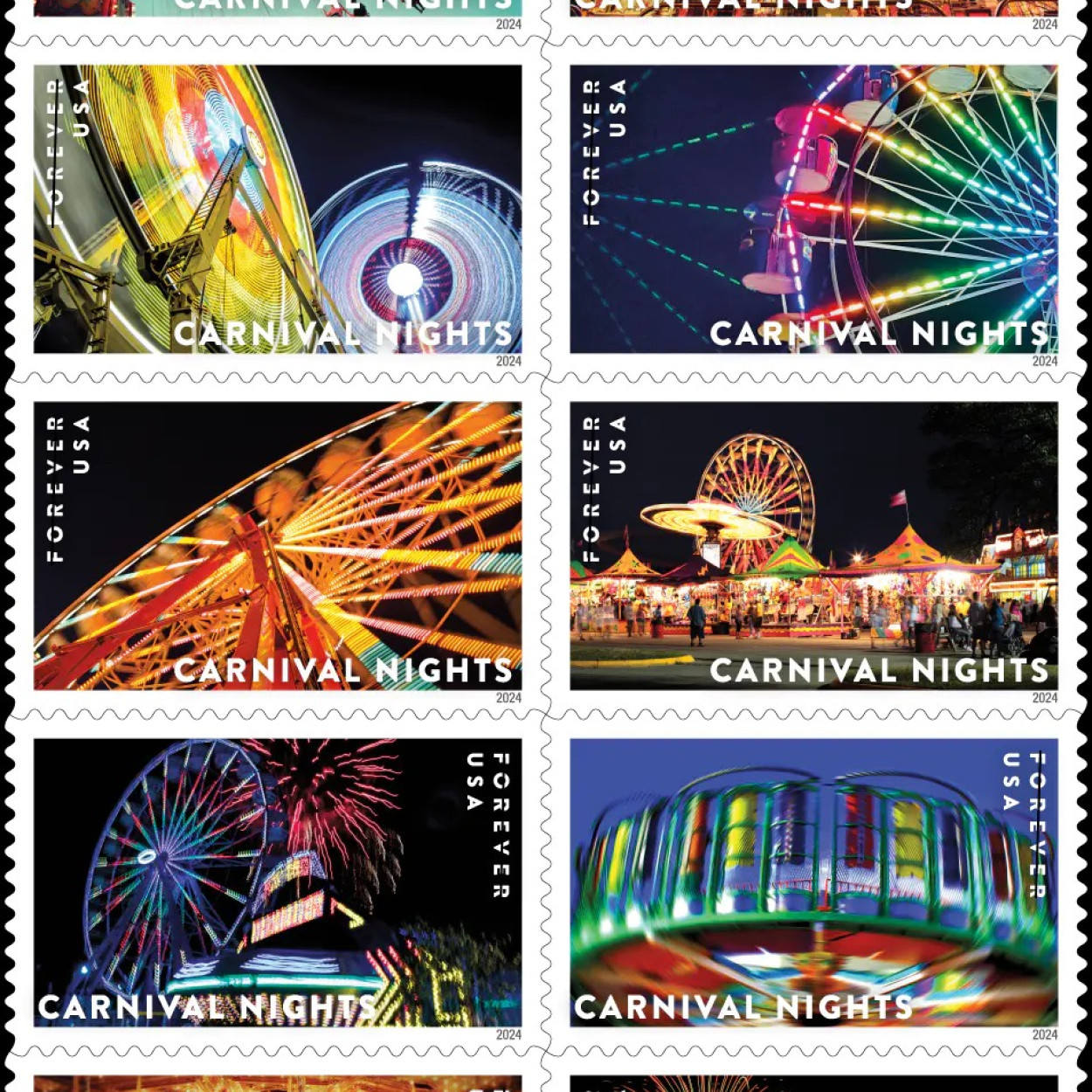 (2024) Carnival Nights US Forever Stamps