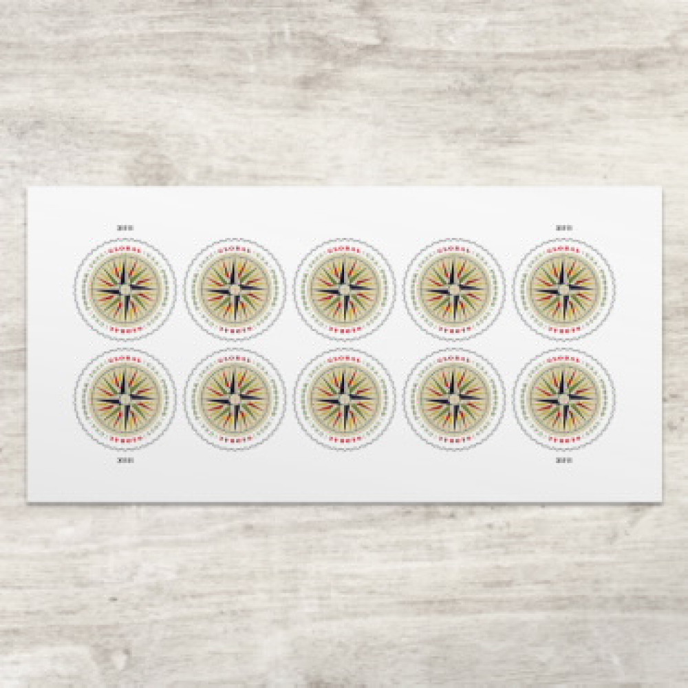 (2025) Global: 1794 Compass Rose Stamps, Sheet of 10