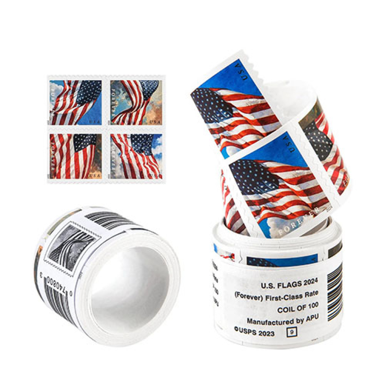 (2024) USPS Forever American Flag Stamps Rolls