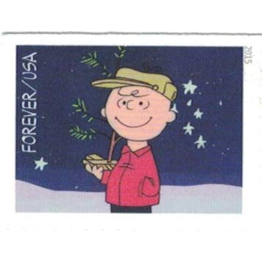 (2015) USPS Charlie Brown Xmas Pane of 20 Forever Postage Stamps