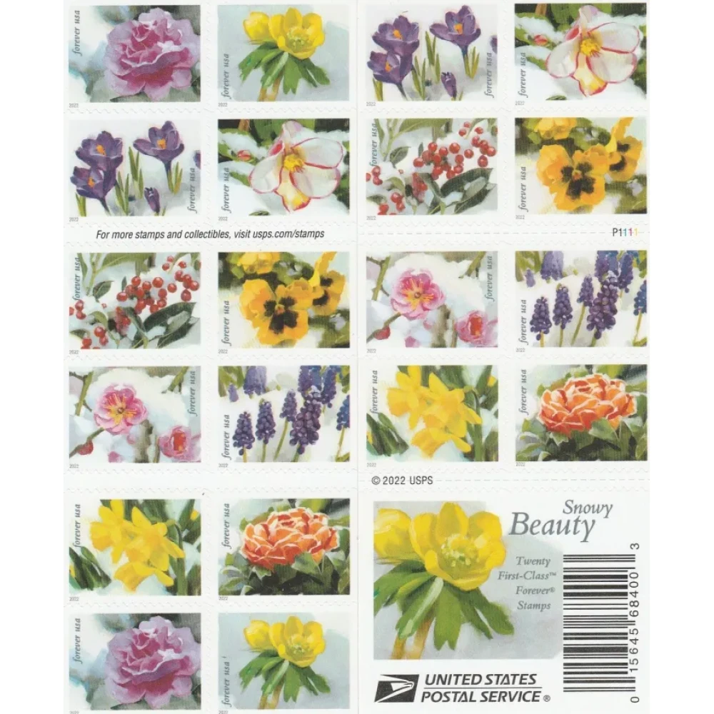 (2022) USPS Snowy Garden Beauty Forever Postage Stamps