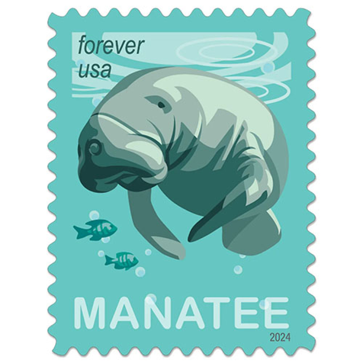 (2024) USPS Save Manatees Forever Stamps