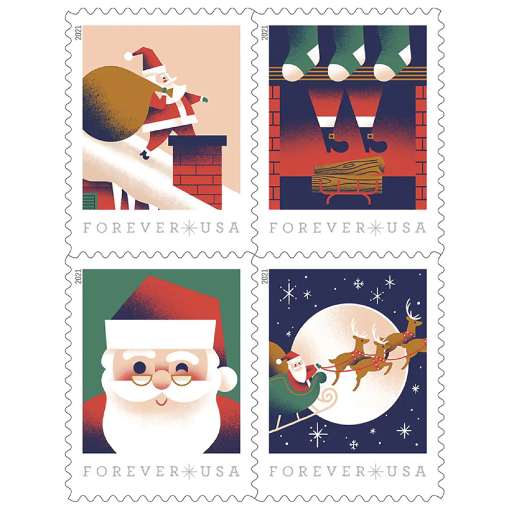 (2021) USPS A Visit from St Nick Forever First Class Postage Stamps