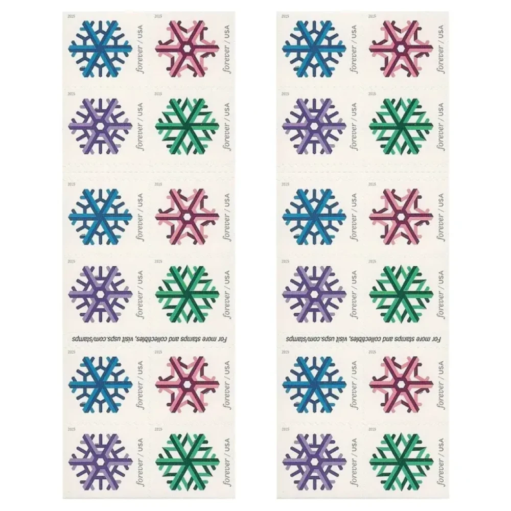 (2015) USPS Geometric Snowflakes Forever Postage Stamps