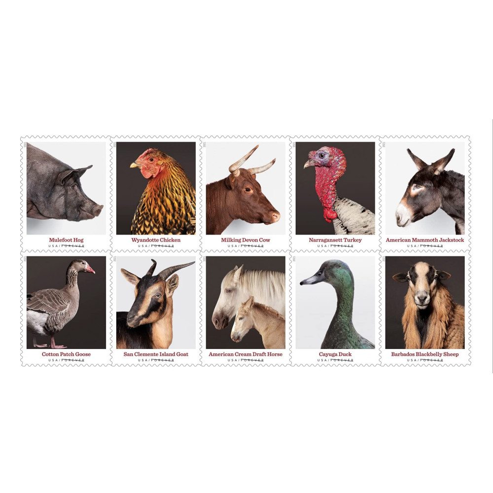 (2021) US New Heritage Breeds Forever Postage Stamps