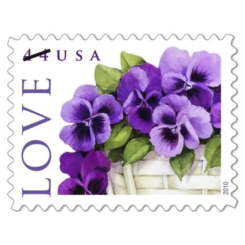 (2010) LOVE: Pansies in a Basket Collectible Stamp Sheet of Twenty 44 Cent Stamps