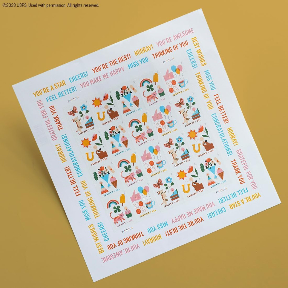 (2023) Thinking of You Postage Forever Stamp US First Class Letter Card