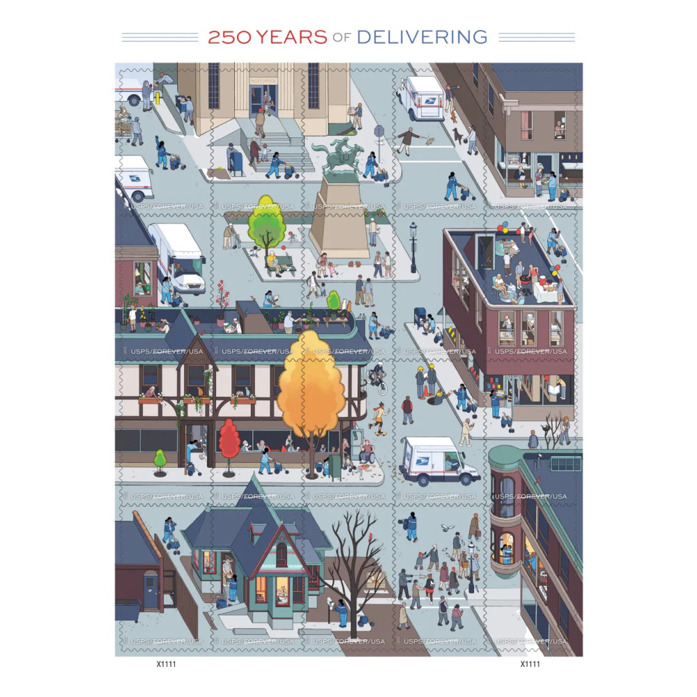 (2025) USPS 250 Years of Delivering Stamps, Sheet of 20
