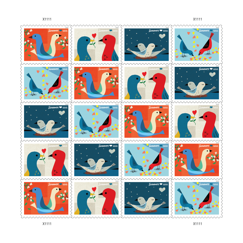 (2026) Love Forever Stamps, Sheet of 20