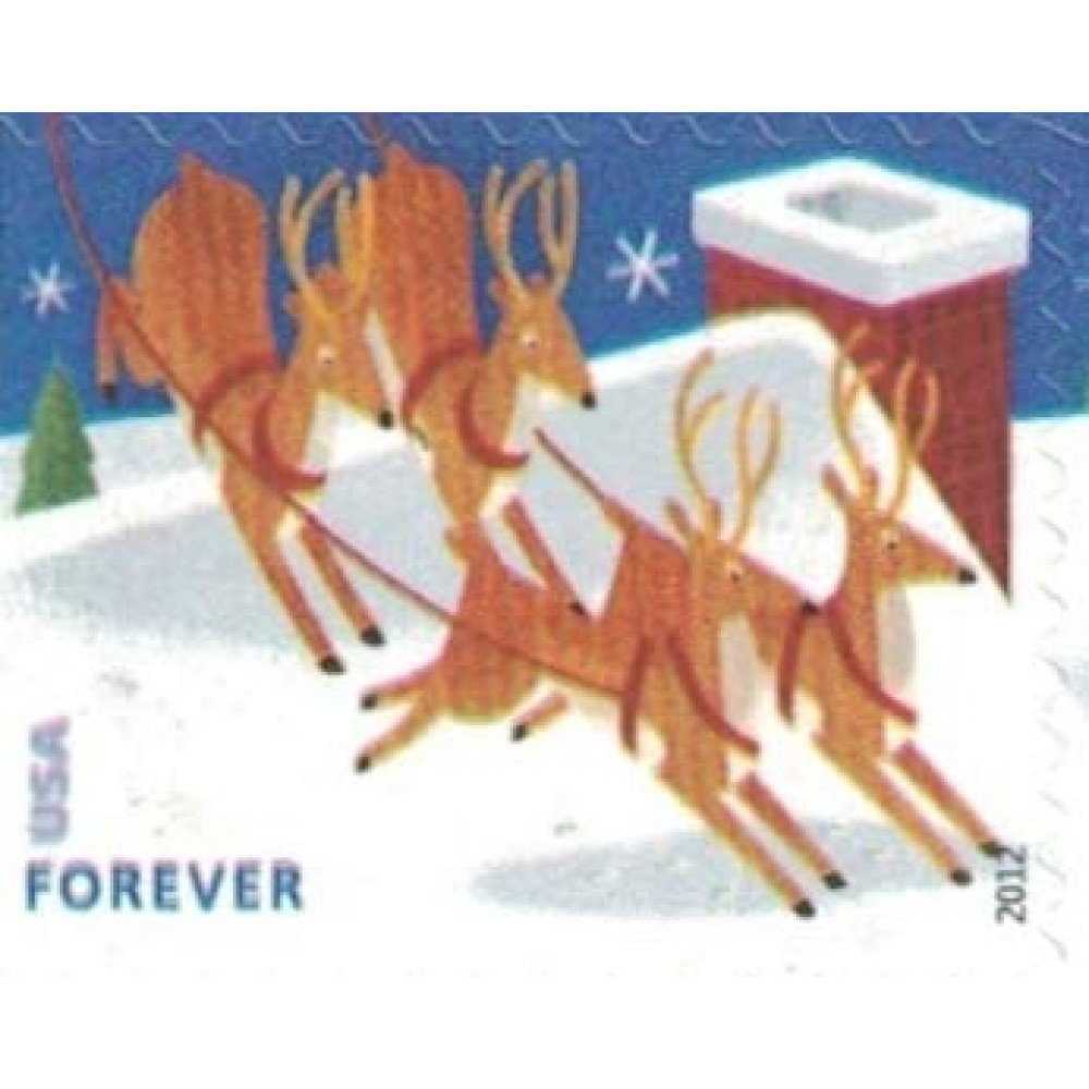 (2012) US Stamp Santa & Sleigh - Booklet of 20 Forever Stamps