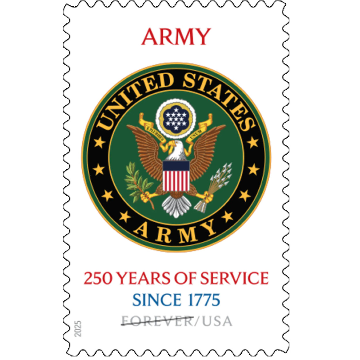(2025) U.S. Army 250th Stamps, Sheet of 20
