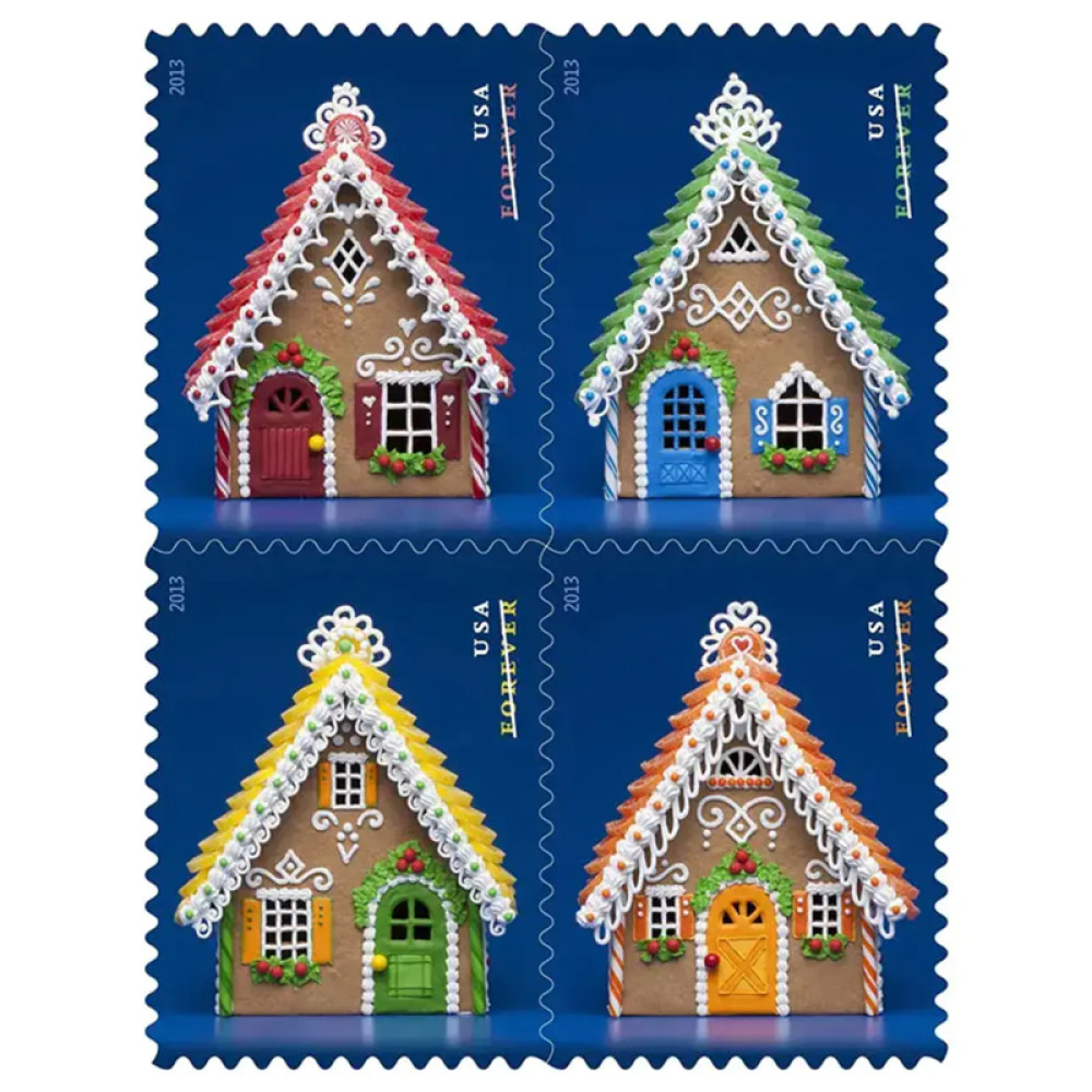 (2013) US Holiday Gingerbread Houses Forever Postage Stamps