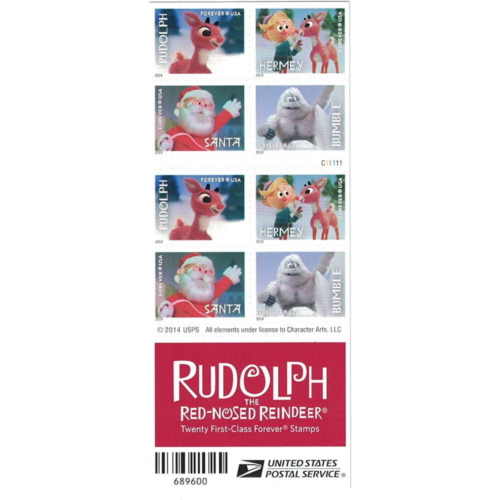 (2014) USPS Rudolph the Red-Nosed Reindeer Forever Stamps