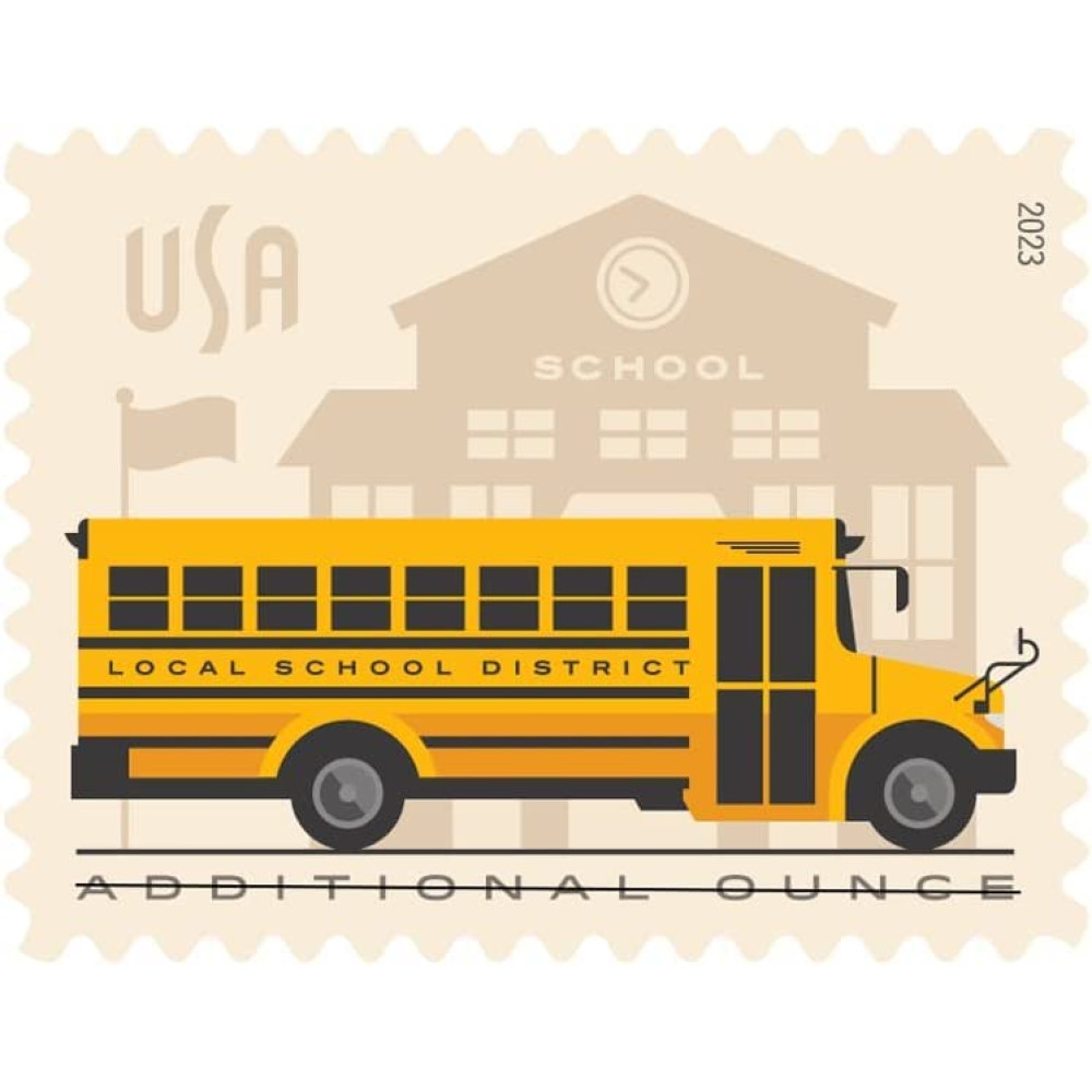 (2023) US School Bus Additional Ounce Postage Stamps 1 Coil of 100