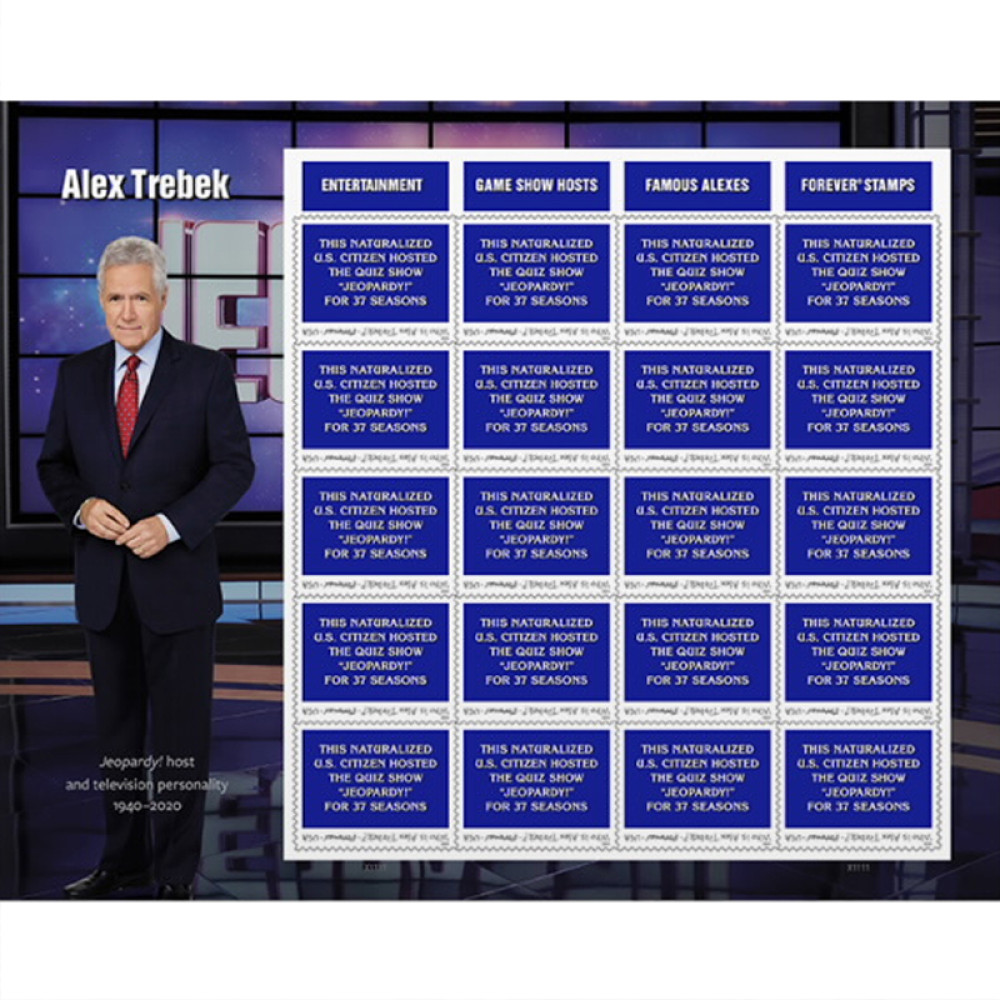 (2024) US Alex Trebek Forever Stamps, Sheet of 20
