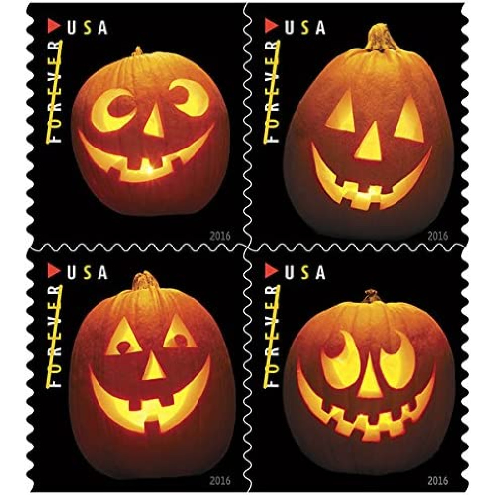 (2016) USPS Jack o Lanterns Forever First Class Postage Stamps