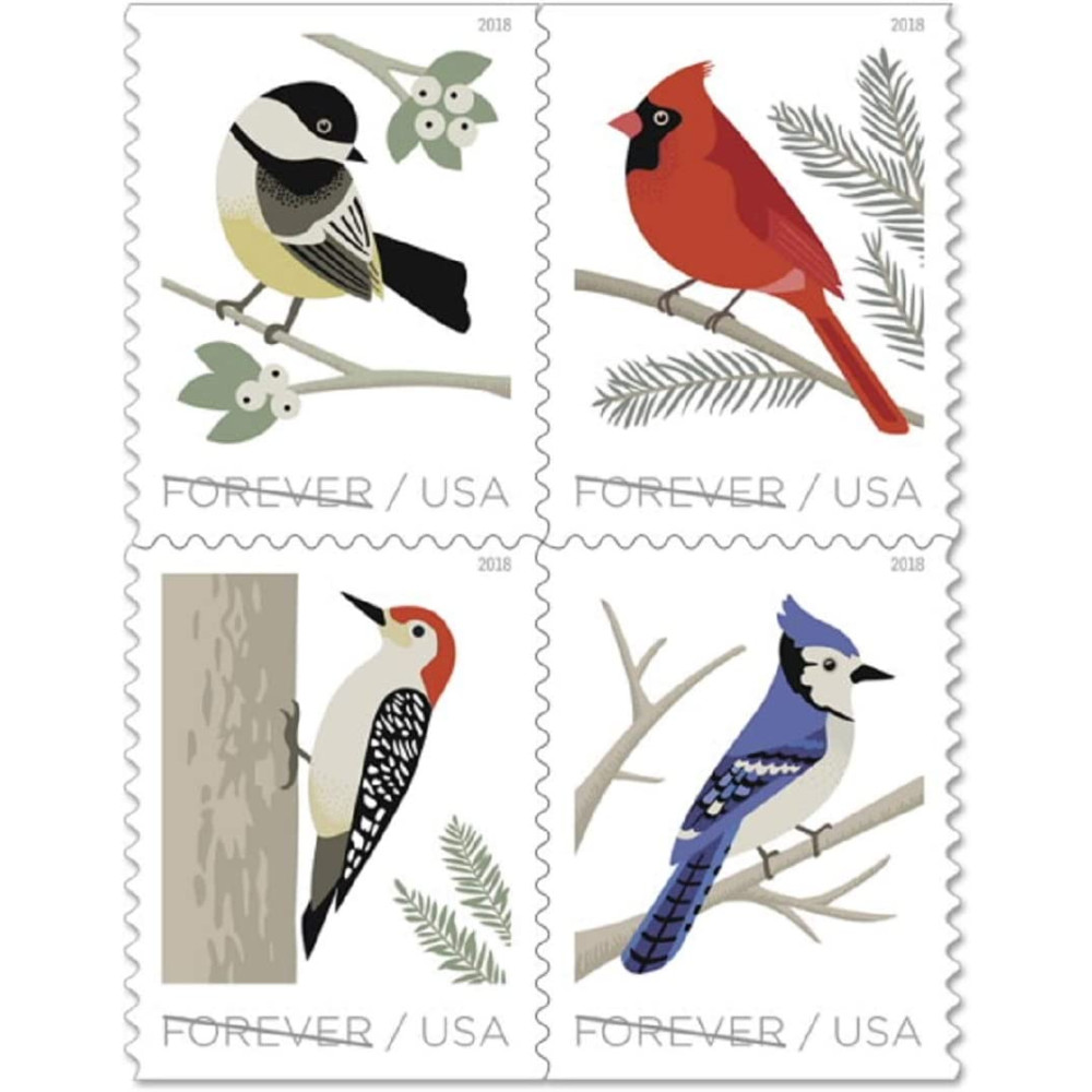 (2018) USPS Forever Stamp Sheets Featuring Birds ( Birds in Winter)