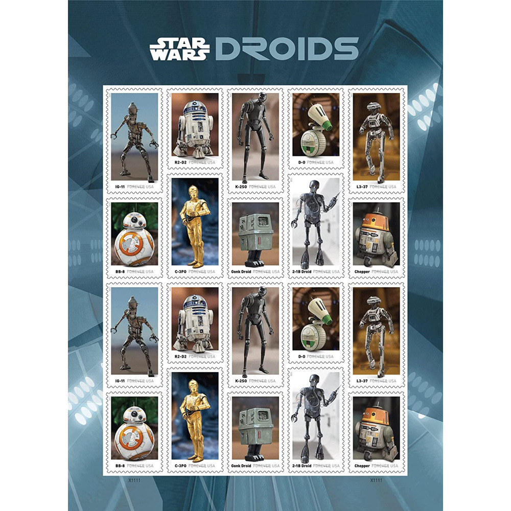 (2021) USPS Star Wars Droids Forever Postage Stamps