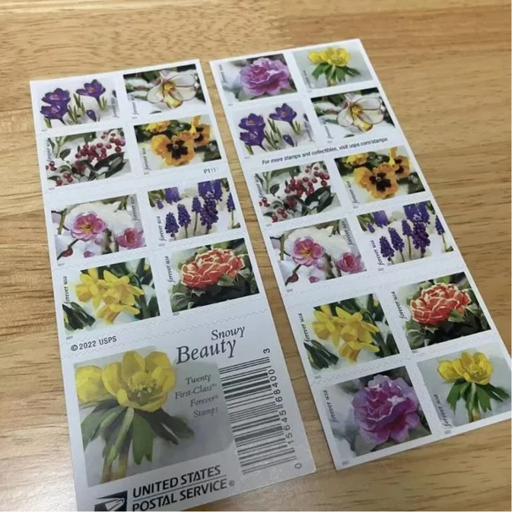 (2022) USPS Snowy Garden Beauty Forever Postage Stamps