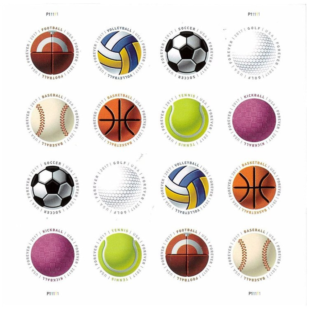 (2017) USPS Have a Ball! Baseball Basketball Volleyball Postage Stamps